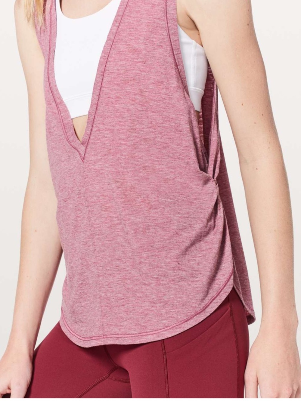 lululemon athletica Victory Lap Heathered Dusty Rose Deep V Tank